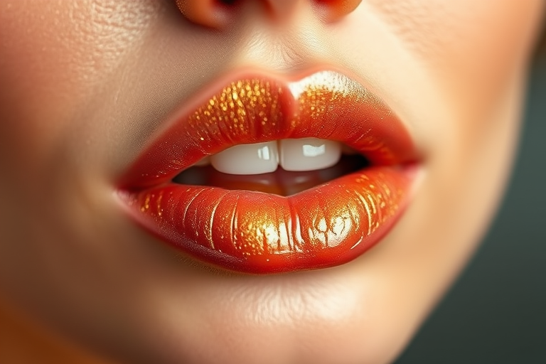 Luxurious "Champagne Fizz" lip oil combines nourishing ingredients with subtle golden shimmer, leaving lips looking plump, hydrated, and effortlessly glamorous