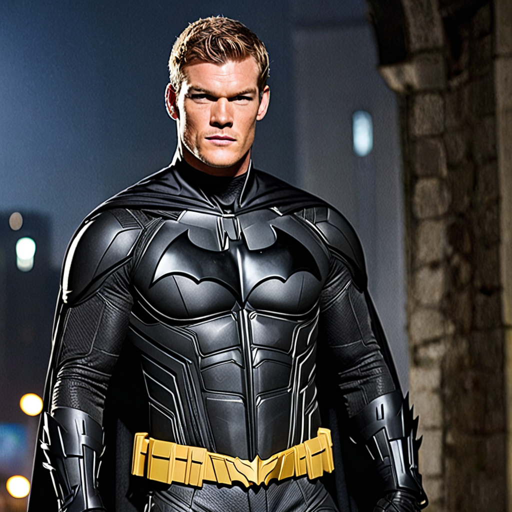 Alan Ritchson as Batman in Dia De La Muerta batsuit