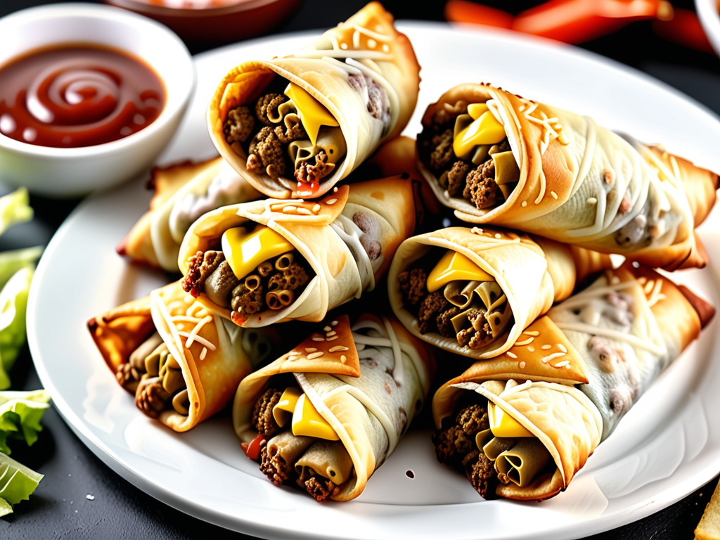 cheeseburger egg rolls air fryer