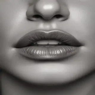 lips clipart black and white