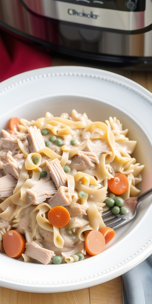 slow cooker chicken noodle casserole