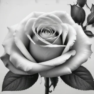 roses clipart black and white