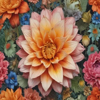 color drawing flowers