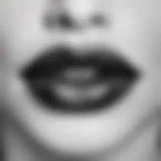 lips black and white clipart