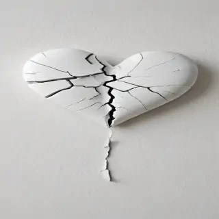 white broken heart