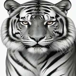tiger clipart black and white