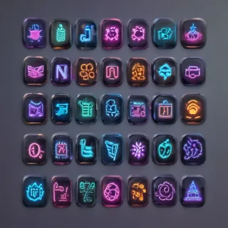 neon app icons