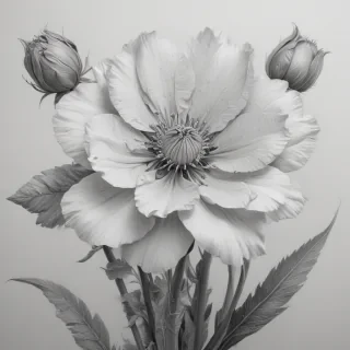 pencil drawing flowers