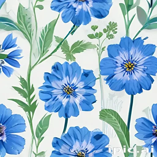 blue flowers transparent