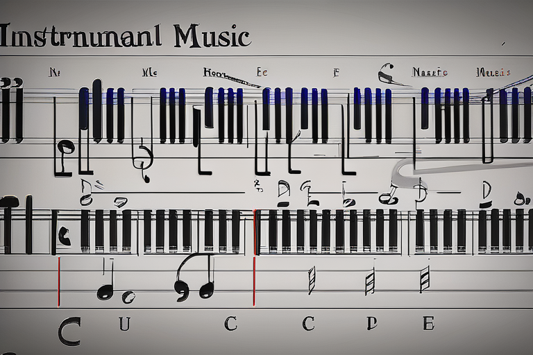 Instrimental Note Sheet Music Displaying Notes and Chords for Instrumental Music Composition