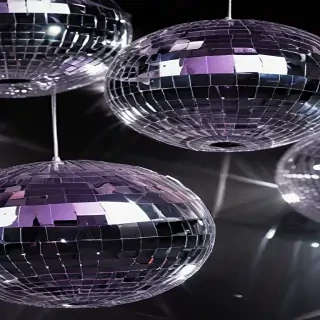 transparent disco balls