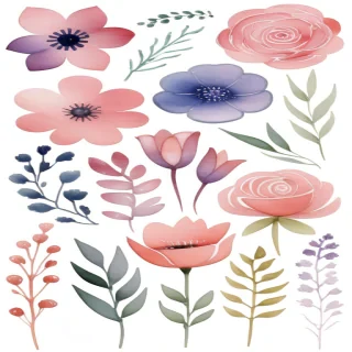 clipart watercolor flowers