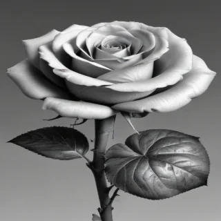rose clip art black and white