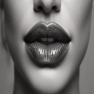 lips black and white clipart