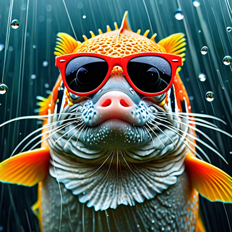 Free Ai Image Generator - High Quality and 100% Unique Images -  — FISH  WITH SUNGLASSES IN THE RAIN