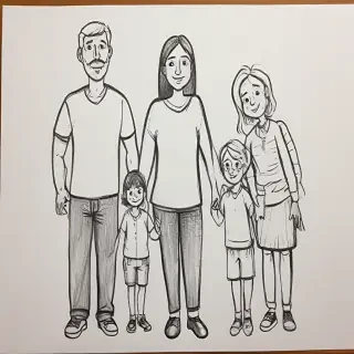 drawings of family