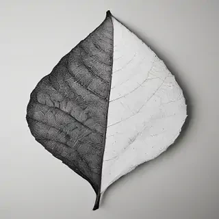 leaf white and black