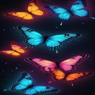 neon butterfly wallpaper