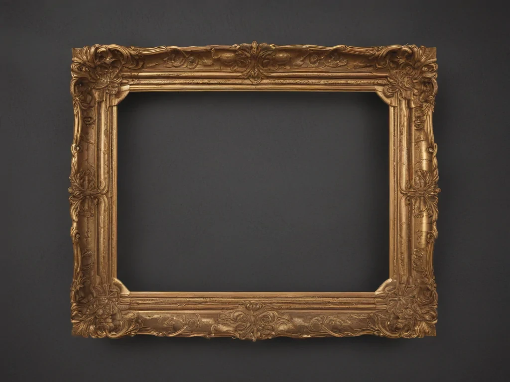 rectangle golden frame png