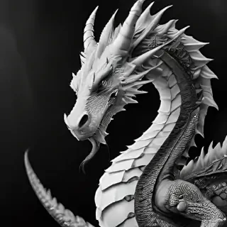 dragon black and white