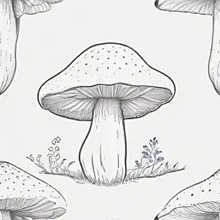 mushroom line art