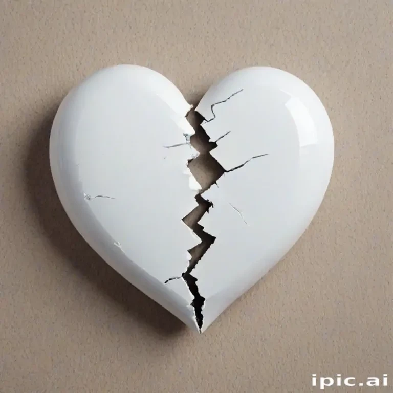 white broken heart