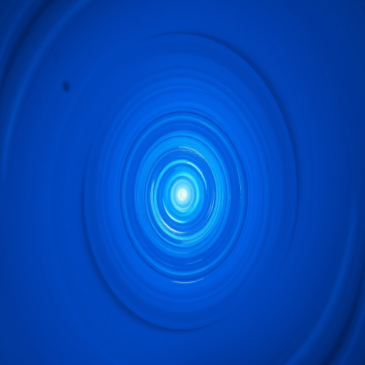 create a vibrant blue spiral tunnel with a high level of detail, shot using a DSLR camera at f/8 aperture, ISO 100, 1/60 sec shutter speed, wide-angle lens, maintain a symmetrical perspective to enhance depth.