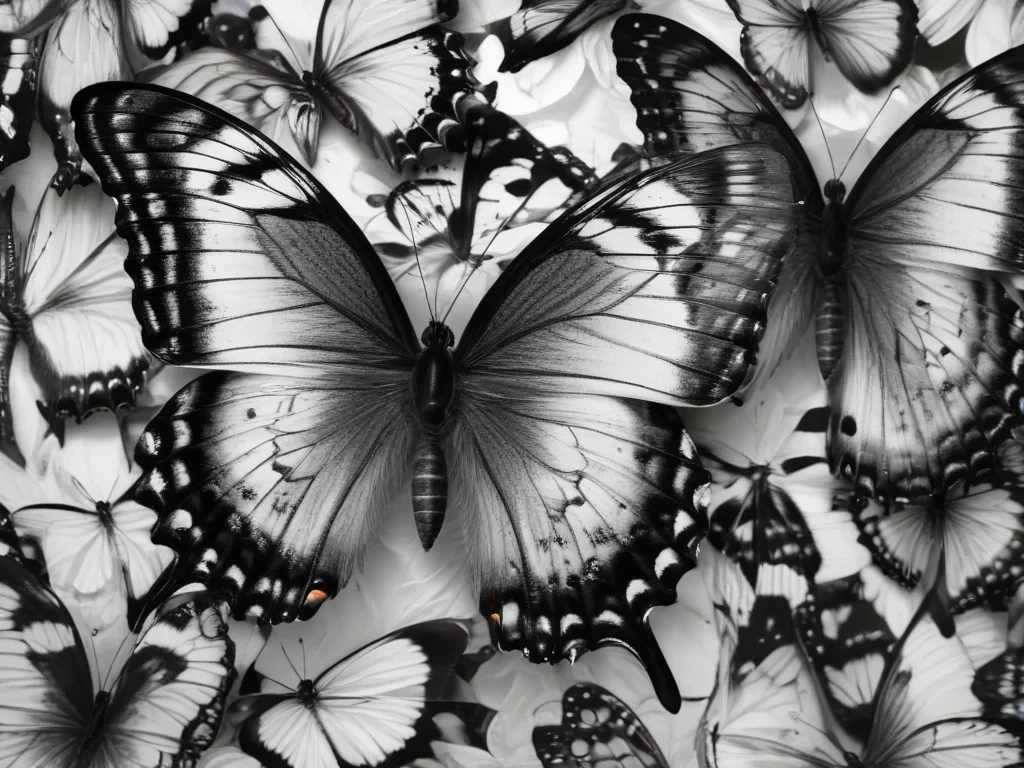 black and white butterfly wallpaper