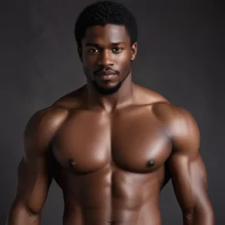 black shirtless man