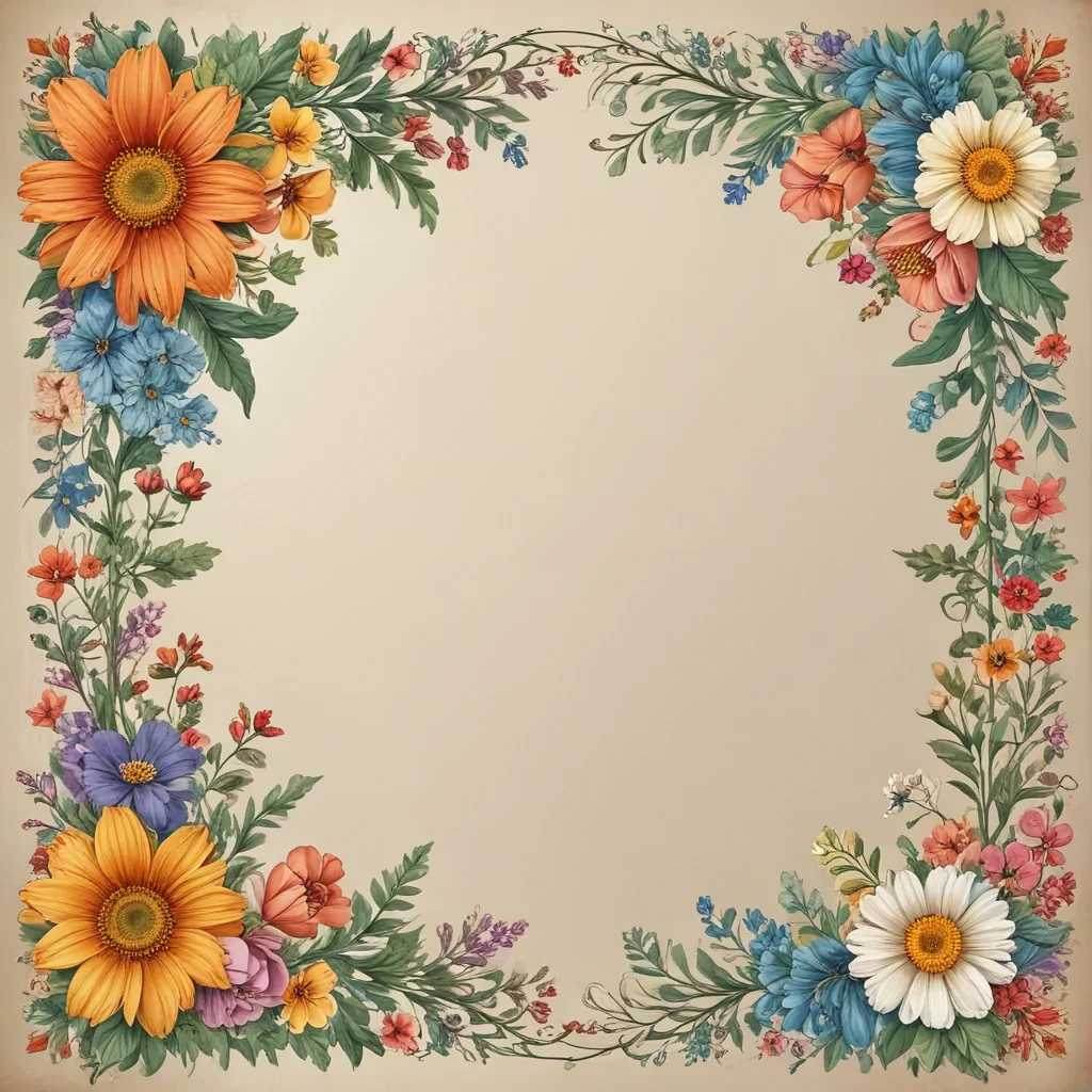flowery border clipart