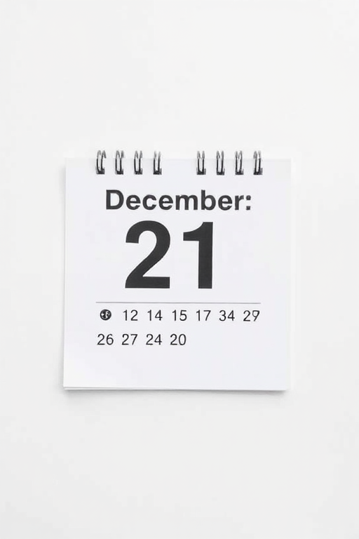 Create a high-resolution image of a calendar page showing December 21, 2013, with a clean, white background, using a DSLR camera with a 50mm lens, f/2.8 aperture, 1/200 sec shutter speed, and ensure the image is shot from a top-down perspective for clarity and detail.