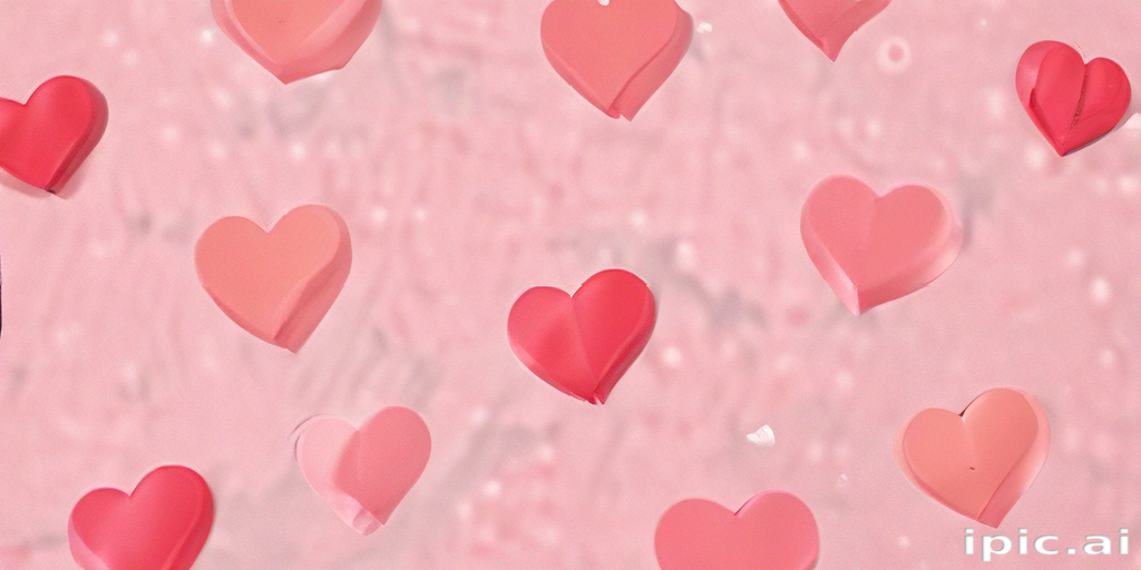 Colorful Hearts Floating Against a Soft Pink Background Full of Love