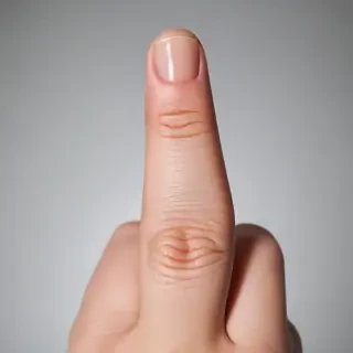 middle finger transparent