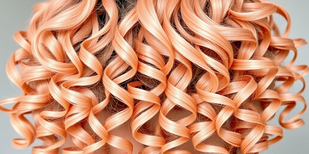 Voluminous strawberry blonde ringlets with subtle rose gold accents, the "Blush Bouquet" style exudes romantic charm and feminine grace