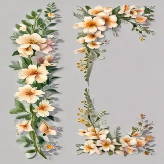 flowery border clipart