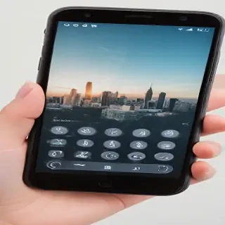 hand holding phone png