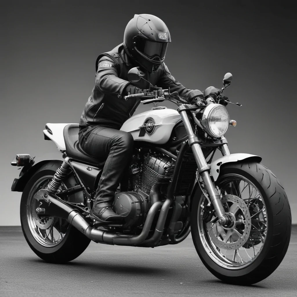 motorcycle clipart black and white