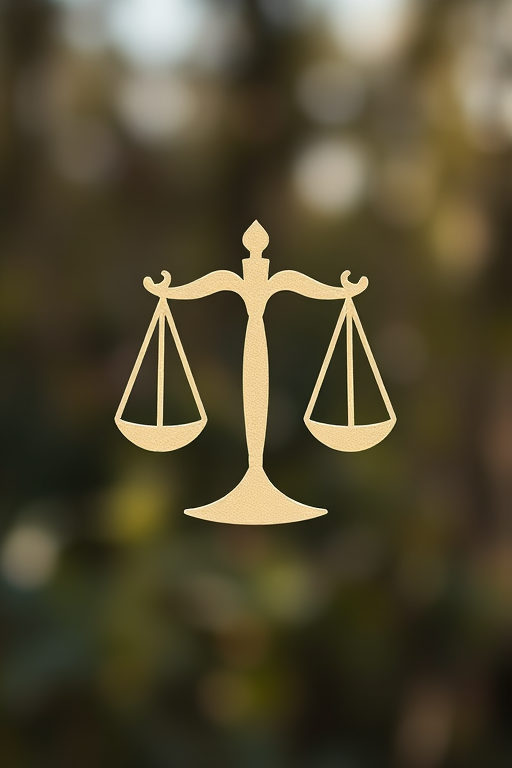 Regenerate the image of a Libra zodiac symbol, high resolution, 4K quality, photographed from a slight angle to create depth, using a DSLR camera with a 50mm lens, aperture set to f/1.8 for a soft background blur, and natural lighting for clarity.