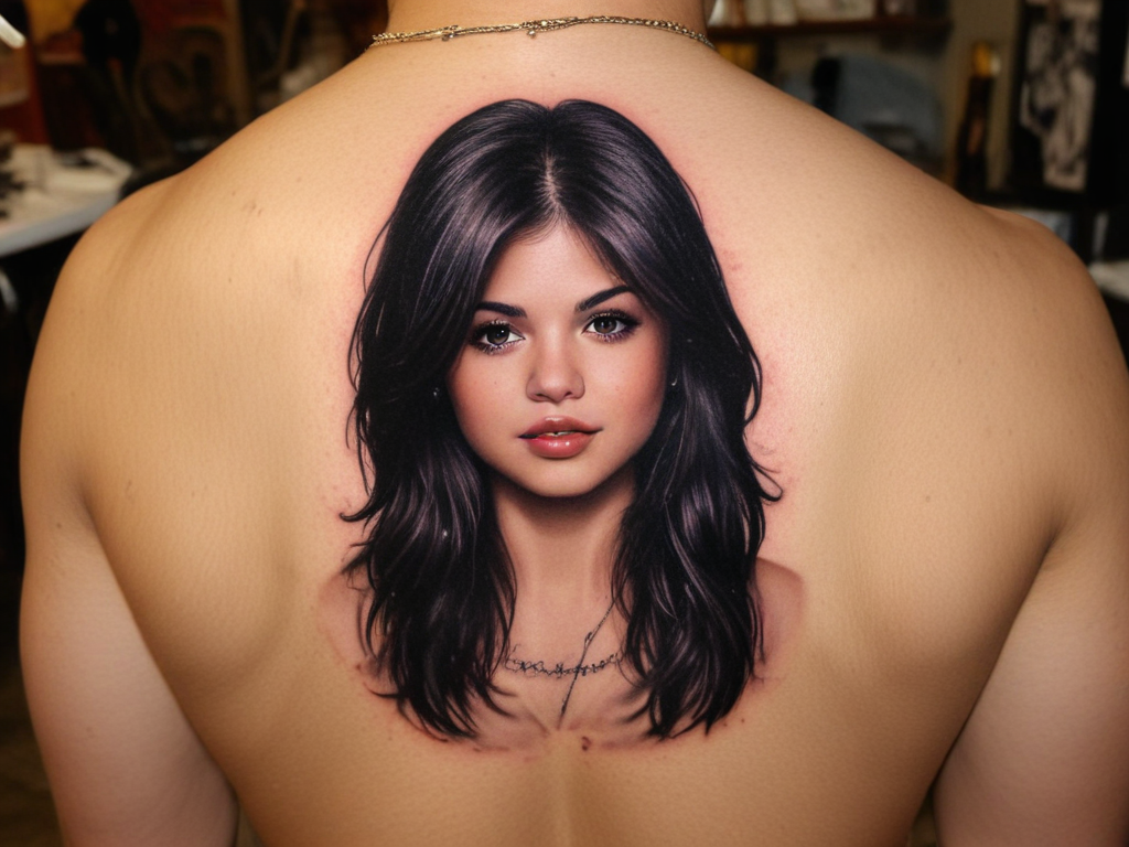 justin's tattoo of selena gomez