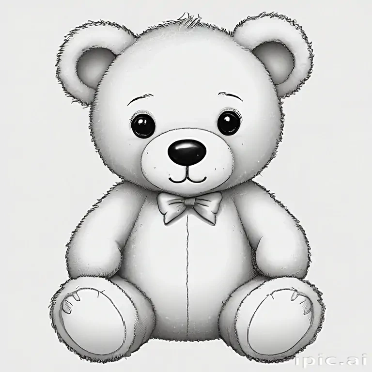 teddy bear clipart black and white