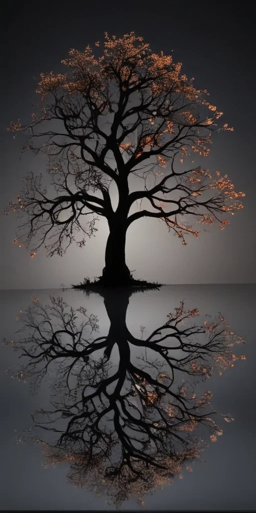transparent tree silhouette