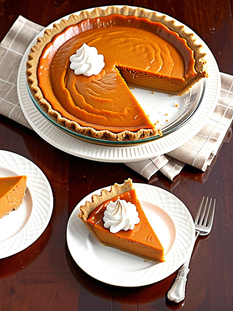 sweet potato pie on graham cracker crust