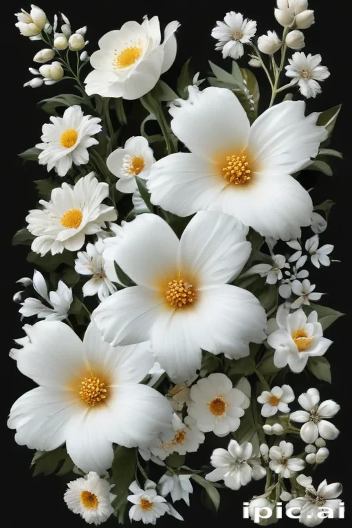 white flowers png transparent