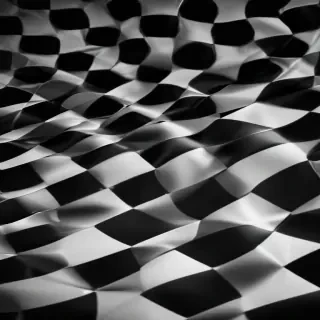 black and white checkered background
