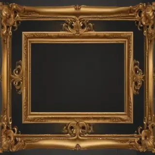 rectangle gold frame png