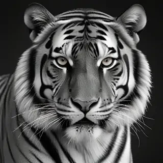 tiger clipart black and white