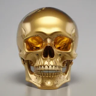 transparent gold skull