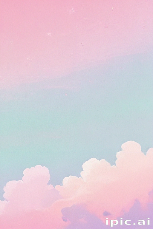 Soft Pastel Sky with Dreamy Clouds in Gentle Shades of Pink