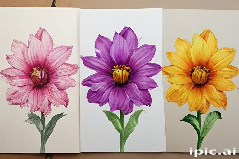 flower color drawings