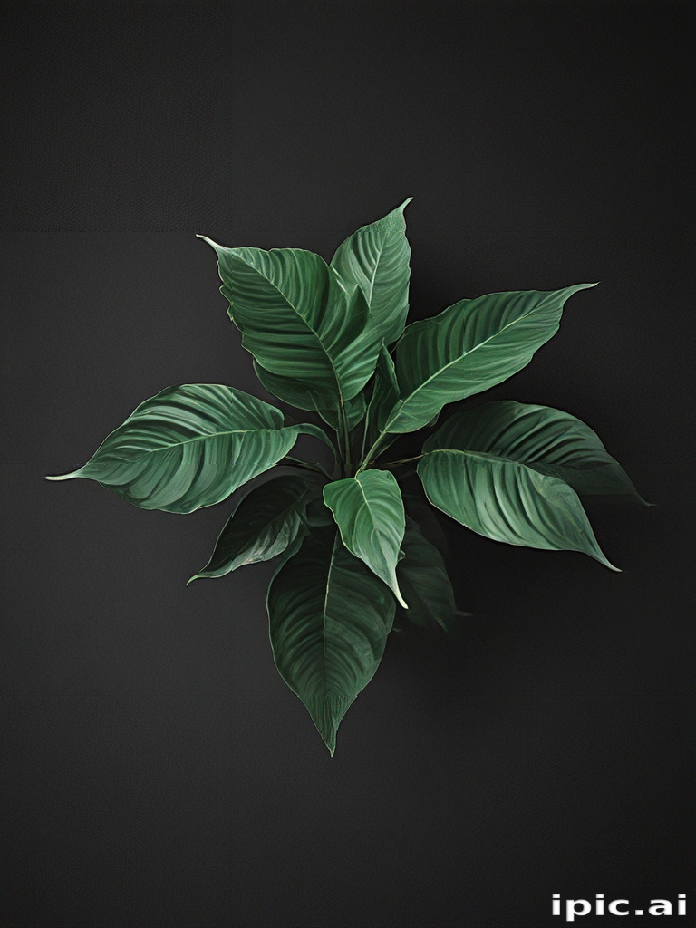 Vibrant Green Plant Leaves Against a Dark Background Creating a Calm ...